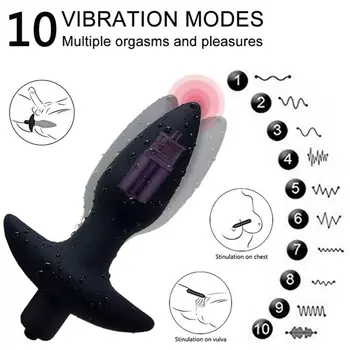 10 De Velocidade De Vibração De Silicone Jogo Anal Plug Anal Vibe Vibrador Anal Jogar Brinquedos Sexuais