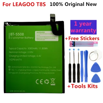 100% Original 3080mAh BT-5508 Bateria Para Leagoo T8S Telemóvel Em Stock Produção mais Alta Qualidade Bateria + Free Tools