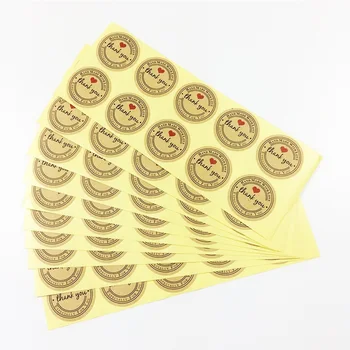 1000 Pcs/muito OBRIGADO Kraft Rodada Rótulos Adesivos feito a mão Com Amor Etiquetas Etiquetas de Papel Scrapbook Selo Etiqueta Adesiva