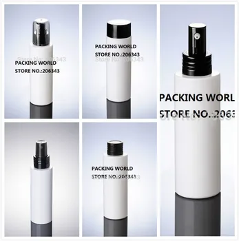 100ml BRANCO GARRAFA PET bomba preto/tampa para soro/loção/shampoo/emulsão/pulverizador de névoa/fundação cosméticos embalagem garrafa de plástico