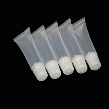 100pcs Vazio Brilho Labial do Tubo de Plástico Squeeze Cosmético Tubos Claro 12ml Gloss Garrafa de Recipientes de Embalagem Reutilizável