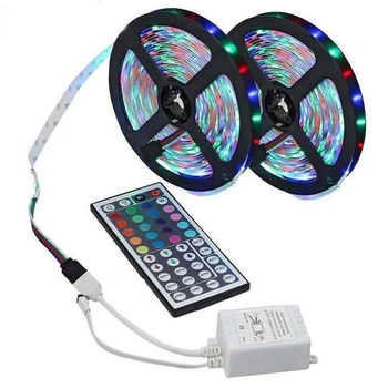 10M Faixa de Luz LED RGB 3528 600 LED Light Strip Flexível Com 44 Chave de controle Remoto+Controlador Para o Quarto de Natal