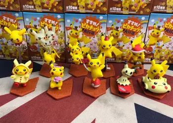 10pcs Pokemon Japonês Personagens de Anime Kawaii Pikachu Boneca, Carro, Casa Ornamento Decorações de Brinquedos para Crianças de Presente de Aniversário