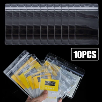 10PCS Transparente Impermeável de PVC Cartão de Manga Multifunções de Crédito, Cartões de Banco, Cartão de IDENTIFICAÇÃO do Estudante Claro Protetora da Luva