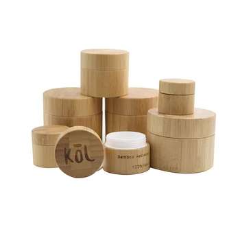 15g 20g de manteiga de karité creme de cânhamo cbd cosméticos de bambu de madeira creme, frasco com Plástico interno para o creme de rosto Ambientalmente amigável