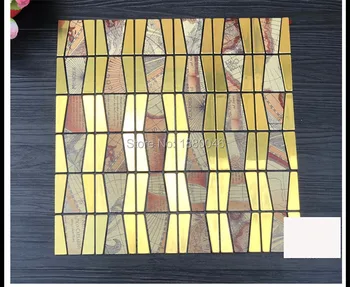1box 11pieces Criativo telha de mosaico de Fábrica Diretamente Baixo Preço do Ouro de Rosa, Telha de Mosaico para Decoração de Parede