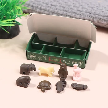 1Set 1/6 Casa de bonecas em Miniatura dos desenhos animados Mini Chocolate Modelo de Jogo de Alimentos da Cozinha de Brinquedo