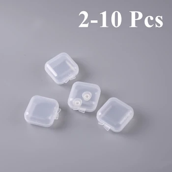 2-10Pcs Portátil estojo de Plástico Transparente Multifuncional Pílula Caixa de Jóias Tampões de ouvido Pequenos artigos Diversos a Caixa de Armazenamento