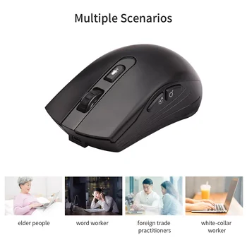 2.4 G sem Fio Smart Voz do Mouse Tradutor 6 Botões para Computador Portátil Suporte do Windows Sistema Mac com Receptor USB