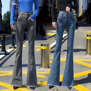 2020 Queda De Jeans, Calças Compridas Mulheres De Cintura Alta Skinny Stretch Jeans Casual De Moda Feminina, Calças