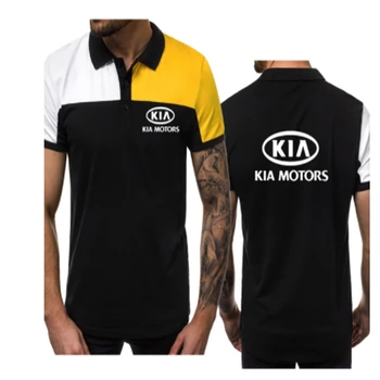 2021 Tendência da Moda Casual Homens de Camisa de POLO do Novo KIA Logotipo do Carro de Verão, Camisa de POLO de Algodão de Alta Qualidade masculina de manga Curta-Y