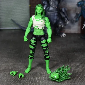 20CM Marvel Legends She-Hulk Hulkettes Figura de Ação com Raiva Cabeça Normal Versão Sem acréscimo de Mãos Abertas Modelos Colecionáveis Brinquedos Boneca