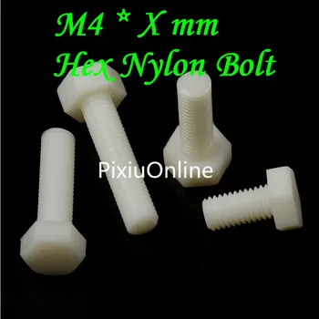 20PCS YT458 M4 * X mm Plástico parafuso sextavado de nylon parafuso de Isolamento plástico parafuso Fora do parafuso hexagonal