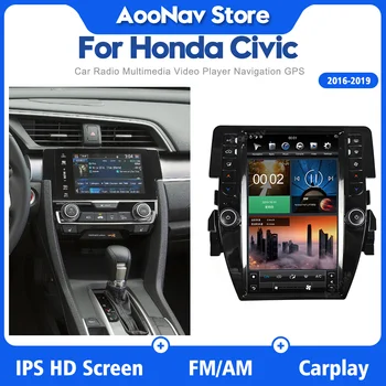 2Din Android GPS de Navegação de Rádio de Carro Para Honda Civic 2016 -2019 estéreo Leitor Multimédia wirelss carplay chefe da unidade de Tela de toque