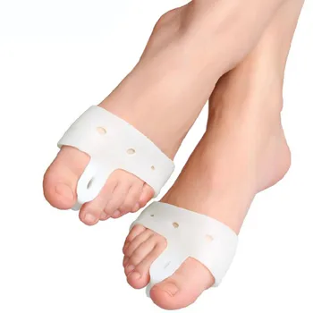 2pcs de Silicone Separadores do Dedo do pé Macas Alinhamento Sobreposição de Dedos Órteses & Dedos do pé em Martelo Ortopédico Almofada de Cuidados com os Pés Palmilhas
