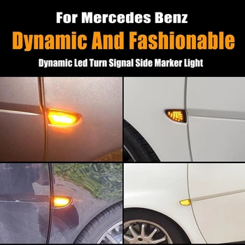 2Pcs/set Luz Âmbar Dinâmica Sequencial de LED pára-choque Dianteiro do Lado do Marcador de Lâmpada de Ajuste para a Mercedes-Benz Smart W451 2007 a 2014