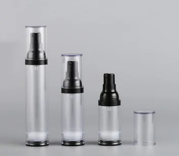 30ML claro airless garrafa preto bomba de loção emulsão soro fundação hialurônico toner esporte de remoção de cuidados com a pele cosméticos embalagem