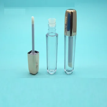 3ML 5ML Tubo de Gloss Brilhante de Ouro Quadrado Maquiagem Líquido Batom Gloss Embalagem Reutilizável Vazio Brilho Labial Recipientes de Tubos