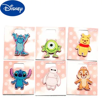 5 CM Disney Baymax Ponto de Monstros Winnie The Pooh Inc Mini Tecido Bordado Broche de desenhos animados Anime Chip &Dale Esquilo Emblema do Pin