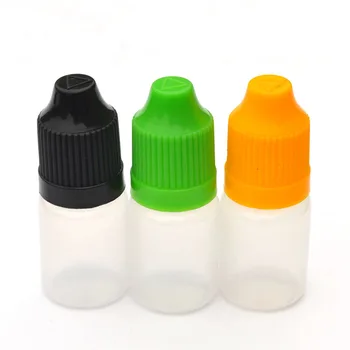 50pcs 5ml Macio Garrafas de Plástico Vazias Reutilizável Líquido Frasco conta-Gotas Com Prova de Criança Pac