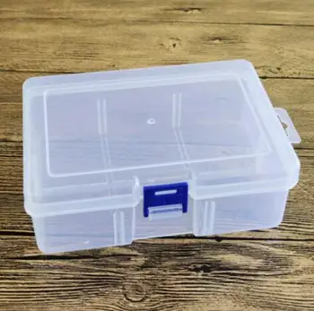 5pcs Engrossar transparente grande 6 grelha de não inserir caixa vazia ferramenta de acessórios de jóias caixa de equipamento de pesca DIY caixa de plástico