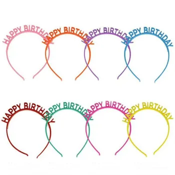 5pcs Feliz Aniversário Headbands Mulheres, Crianças Plástico Headwear Doce Colorido Cocar Crianças Hairband Tiara de Acessórios para o Cabelo