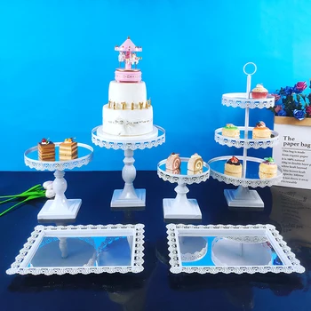 6Pcs Bolo de Cupcake Stand Bandeja de Ferramentas Gome Decoração de Mesa de Sobremesa de Decoração de Festa de Fornecedores de Casamento de Exibição