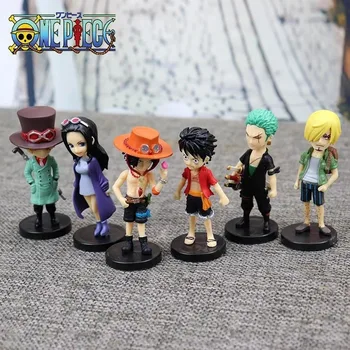6pcs/Set Anime One Piece Figura de Ação de PVC Luffy Nova Ação Decorações Boneca Colecionável Modelo Crianças Brinquedos Para Presente de Natal