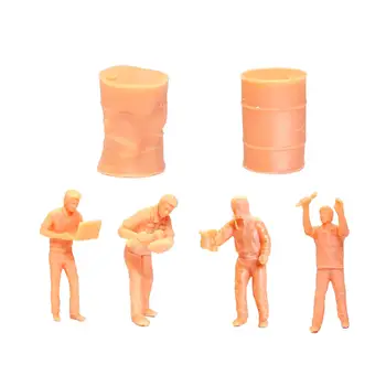 6Pcs Simulação 1/64 Resina Figuras Decoração de Boneca Pequena Estátua Acessórios