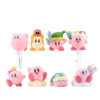 8pcs Jogos de Kirby Brinquedos Cartoon Kirby Waddle Dee Doo Figuras de Anime Bonecas Figura de Ação do Modelo de Decorações de Brinquedos Presentes de Aniversário