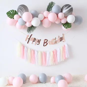 92pcs/set Macaron Balão Garland Arco de Feliz aniversário de Casamento decoração chá de Bebê Festa pano de Fundo de Parede de Balões Decoração