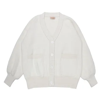 A escola JK Uniforme Suéter Casaco Branco Macio Cardigan Camisola de agasalho Casaco de Tricô Para as Meninas Cute Doce Faculdade Preguiçoso