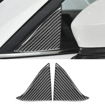 A Fibra de carbono Tampa do Carro Porta da Frente de Um pilar Triângulo Decoração Autocolante para Mazda 3 Axela BM 2014-2019 de Carbono Adesivo Acessórios