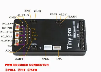 Alexmos BGC32 bits Controlador PTZ Encoder do Motor TinyPro Brushless Motor da Placa de Controle PTZ