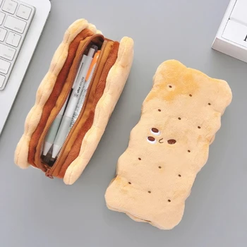 ALLTU Pão de sanduíche de biscoito zip caixa de lápis de bonito estojo bonito papel de carta estudante de suprimentos