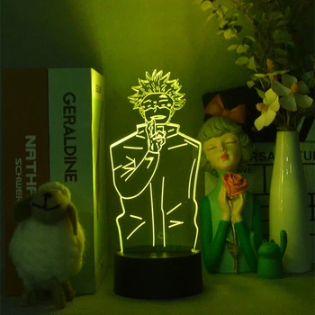 Anime Jujutsu Kaisen Noite do Diodo emissor de Luz Satoru Gojo Lâmpada para Decoração do Quarto de Presente de Aniversário Satoru Gojo Luz Jujutsu Kaisen Gadget