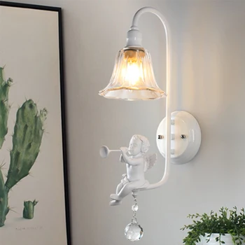 Anjo simples e moderno, criativo quartos, sala de cabeceira corredor de parede led arte lâmpada de parede