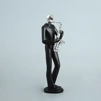 [Artesanato] Abstrato Moderno Escultura da banda de música do Saxofonista modelo figura Estátua de Arte de Escultura escultura Decoração de Casa