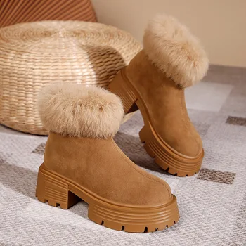 Botas de neve de Mulheres Sapatos de Inverno Botas Quentes de Algodão Grosso Sapatos de Calçados femininos Sapatos de Plataforma Sapatos para as Mulheres Ankle Boots Botas Mujer