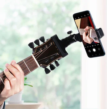 Cabeça da guitarra Clipe do Telefone Móvel com Transmissão ao Vivo Mobiile de Telefone do Suporte de Suporte Tripé Clip de Cabeça e Telefone Móvel Clip