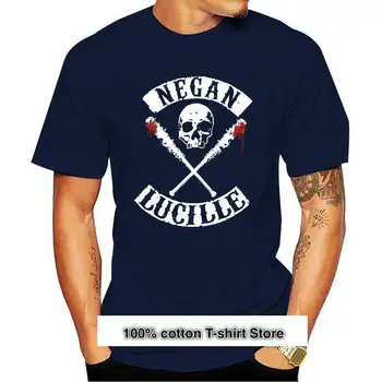 Camiseta de calavera de Negan Lucille para hombre, ropa de Horror, Halloween, estilo callejero, negra, nova