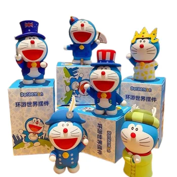 Cartoon Genuíno Doraemon Brinquedos Viajar O Mundo Todo Ambiente De Trabalho Do Office Maré Jogar A Figura Do Carro De Casa, Enfeites Par Presentes Criativos
