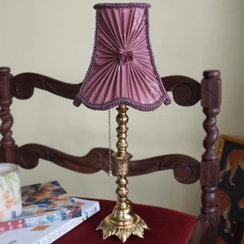 Clássica série da lâmpada de mesa--Castelo Medieval retro lâmpada de mesa roxo esculpida romântico quarto da menina lâmpada de mesa