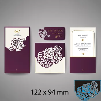 Corte Morre Flor Convite DIY Sucata de Reservas Álbum de Fotos Relevo Cartões de Papel 122*94mm/103*65mm/105*53mm