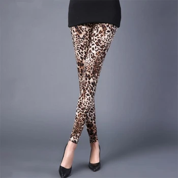 CUHAKCI Roupas de Fitness Sexy Legging Leopard Leggings Mulheres Sportswear, Roupas Calças Impressão de Cintura Alta, Calças de