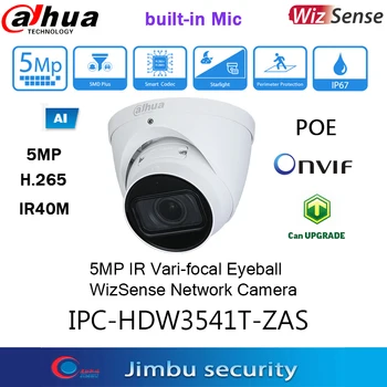 Dahua 5MP POE IPtv IPC-HDW3541T-ZAS IR40M H. 265 Built-in Microfone WizSense do IR Lente de Zoom globo Ocular de Câmara de Vídeo Versão em inglês