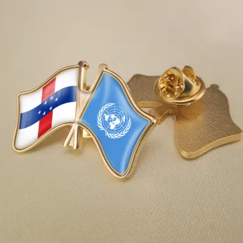 Das Nações unidas e dos países baixos, Antilhas Cruzado Duplo Amizade Bandeiras Broche Emblemas distintivos de Lapela