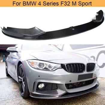 De Fibra de carbono, o Carro pára-choque Dianteiro Lip Spoiler para 4 Série BMW F32 F33 M Sport 2014 2019, O pára-choque Dianteiro Lábio Queixo Spoiler Avental
