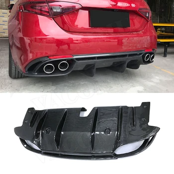 De Fibra de carbono, pára-choques Traseiro com Difusor Lip Spoiler pára-choque de proteção para Alfa Romeo Giulia Carro Esporte Body Kit 2017 2018 2019