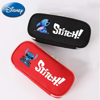 Disney Lilo e Stitch Lona caixa de Lápis de Figuras de Anime Zíper porta-Caneta Estudante de Multi-Função Pen Saco de materiais Escolares Presentes